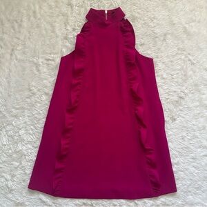Ted Baker Dress Torriya Ruffle Tunic Dress High Halter Neck Sleeveless Sz 8